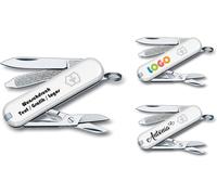 Victorinox Classique SD Falling Neige Personnalisé Avec Nom 0.6223.7G Blanc