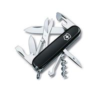 Victorinox Climber Couteau de Poche Suisse, Léger, Multitool, 14 Fonctions, Tire Bouchon, Lame, Ouvre Boite, Noir