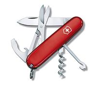 VICTORINOX Couteau Suisse Compact, 15 Fonctions, Swiss Made, Outil Multifonction, y c. Lame, Mini-Tournevis, Décapsuleur, Rouge