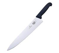 Victorinox Couteau à Découper Victorinox Fibrox, 25cm, Bord Droit, Lavable au Lave-Vaisselle, Noir