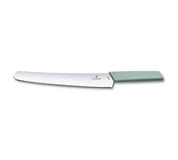 Victorinox Couteau à Pain et pour Pâtissiers Swiss Modern avec Tranchant Denté, Lame en Acier Inoxydable 26 cm de Long, Manche Synthétique Ergonomique, Bleu