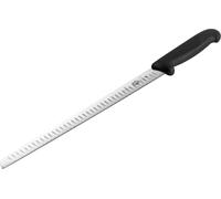 Victorinox Fibrox Couteau de Cuisine/Couteau à Saumon, Lame Alvéolée, Acier Inoxydable, Noir, Standard