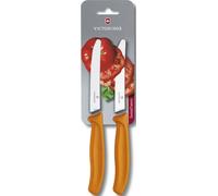 Victorinox Couteau à tomates / à saucisses Swiss Classic - Orange - 11 cm - 2 pièces