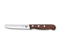 Victorinox Couteau à Tomates et de Table Wood, 11 cm, Manche Ergonomique en Bois et Tranchant Denté, Lame en Acier Inoxydable, Bois d’Érable Modifié