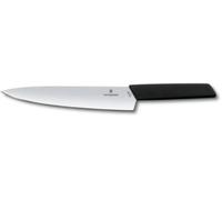 Victorinox Couteau à trancher Swiss Modern – Lame inox extra-tranchante 22 cm, manche plastique noir