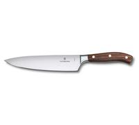Victorinox Grand Maître, Couteau à trancher professionnel, Lame extra-tranchante, tranchant droit, 20 cm, Manche en bois noble, Acier inoxydable, brun