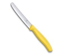 Victorinox Couteau de Cuisine avec Lame dentelée Swiss Classic 11 cm Jaune/Noir - Jaune