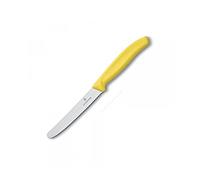 Victorinox couteau de cuisine avec lame dentelée swiss classic 11 cm Jaune/noir - Jaune
