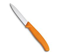 Victorinox Couteau de Cuisine pour Légumes (Lame de 8 cm, Poignée antidérapante, Pointe centrale, Acier inoxydable, Va au lave-vaisselle) Orange