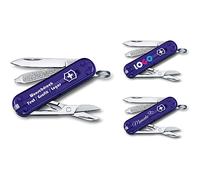 Victorinox Couteau de Poche Classique SD Avec Demande Impression Sur Coque I Cadeau pour Hommes Femmes I Cadeaux Pour Anniversaire I Suisse Personnalisé 7 Fonctions 0.6223 (violet transparent)
