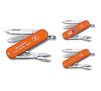 Victorinox Couteau de Poche Classique SD Avec Demande Impression Sur Coque I Cadeau pour Hommes Femmes I Cadeaux Pour Anniversaire I Suisse Personnalisé 7 Fonctions 0.6223 (orange)