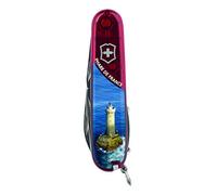 Victorinox Couteau de poche Spartan (12 fonctions, grande lame, tire-bouchon, ouvre-boîtes) motif Phare de France