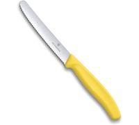 Victorinox Couteau De Table Jaune Denté Pointe Ronde Qualité Extra