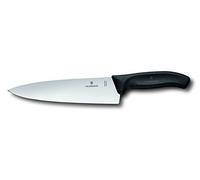 Victorinox Swiss Classic, Couteau à trancher professionnel, Lame extra-tranchante, tranchant droit, 20 cm, manche plastique, acier inoxydable, noir