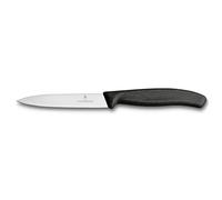 Victorinox Couteau d'office suisse classique de 10,2 cm avec lame droite, pointe de lance, noir