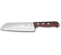 Victorinox Couteau Santoku Wood, Érable modifié, lame alvéolée 17 cm, boîte cadeau