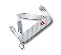 Victorinox Couteau Suisse Cadet Alox, Multitool 9 Fonctions, Argent | Couteau de poche avec grande lame et lime à ongles, idéal pour le camping et le quotidien, 84 mm, Swiss Made