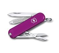 Victorinox Couteau Suisse Classic SD Multitool 7 Fonctions Tasty Grape | Mini couteau de poche avec ciseaux et tournevis pour EDC et voyage. Manche en ABS de 58 mm. Fabriqué en Suisse.