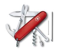 Victorinox Couteau Suisse Compact, 15 Fonctions, Swiss Made, Outil Multifonction, y c. Lame, Mini-Tournevis, Décapsuleur, Rouge