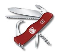 Victorinox Couteau Suisse Equestrian - Multitool 12 Fonctions, Rouge | Couteau de poche avec cure-pieds, scie à bois et lame blocable linerlock. Idéal pour soins des sabots. Fabriqué en Suisse.