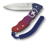 Victorinox Couteau Suisse Hunter Evoke Alox, Couteau Pliant Outdoor, 5 Fonctions y c. Lame 10 cm et Attache en Paracorde, Bleu/Rouge