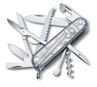 Victorinox Couteau Suisse Huntsman, Multitool 15 Fonctions, Argenté | Couteau de poche polyvalent avec scie à bois et ciseaux pour camping et randonnée, 91 mm, fabriqué en Suisse