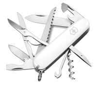 Victorinox Couteau Suisse Huntsman Multitool 15 Fonctions, Blanc | Idéal pour le camping et la randonnée avec scie à bois, ciseaux et tire-bouchon. 91 mm, compact et Fabriqué en Suisse
