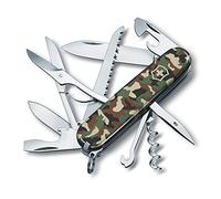 Victorinox Couteau Suisse Huntsman Multitool 15 Fonctions, Camouflage | Couteau de poche avec scie à bois, ciseaux et tournevis pour camping et outdoor. 91 mm, robuste, Swiss Made.