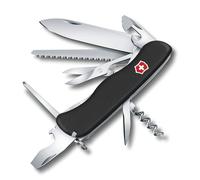 VICTORINOX Couteau Suisse Outrider, 14 Fonctions, Outil Multifonction avec Lame Blocable, Ouvre-Boîtes, Tournevis 3 mm, Tire-Bouchon, Noir
