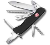 VICTORINOX Couteau Suisse Outrider, 14 Fonctions, Outil Multifonction avec Lame Blocable, Ouvre-Boîtes, Tournevis 3 mm, Tire-Bouchon, Noir