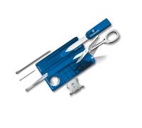 VICTORINOX Couteau Suisse, Swiss Card Lite, 13 Fonctions, Outil Multifonction avec Lame Pointue, Tournevis 5 mm, Ciseaux, Bleu Transparent