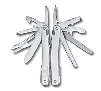 VICTORINOX Couteau Suisse Swiss Tool Spirit MX, 24 Fonctions, Outil Multifonction, y c. Pince, Tournevis, Ouvre-Boîtes, Étui-Ceinture Nylon, Argent