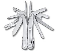 VICTORINOX Couteau Suisse Swiss Tool Spirit MX Clip, 24 Fonctions, Outil Multifonction, y c. Pince, Tournevis, Ouvre-Boîtes, Argent