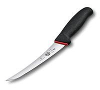Victorinox 5.6613.15d Couteau Désosser, Lame Étroite Flexible Inox 15 Cm, Dos Renversé, Man Bi-Mat. Axe Polypro. Rouge Grip Noir