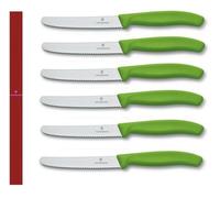 Victorinox : Emballage De 6 Couteaux De Table Vert Pomme À Fil Denté 6.7836 L114