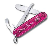 Victorinox Enfants Couteau de Poche My First Demande Pression I Nom Sur Messerschale I Cadeau pour Enfants I Pour Anniversaire I Suisse Personnalisé Avec 9 Fonctions 0.2373.T
