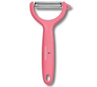 Victorinox, Éplucheur à tomates et kiwi - Lame extra tranchante - Lame dentelée - Double tranchant - Poignée en plastique robuste - Rouge clair - Fabriqué en Suisse - Passe au lave-vaisselle