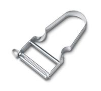 Victorinox Éplucheur STAR, Éplucheur de pommes de terre, Double tranchant avec lame pendulaire, Extra tranchant, Manche métal, Swiss Made