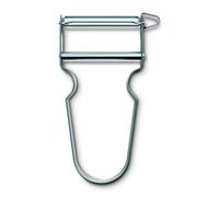 Victorinox Éplucheur STAR, Éplucheur de pommes de terre, Double tranchant avec lame pendulaire, Extra tranchant, Manche métal, Swiss Made
