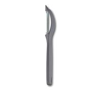 Victorinox Éplucheur universel avec lame pendule pour fruits et légumes - Extra tranchant - Lame dentelée / double tranchant - Fabriqué en Suisse | Gris froid