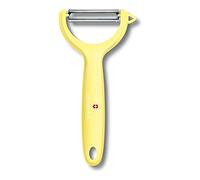 Victorinox Eplucheur Universel Duo pour Fruits et Légumes - Extra Sharp - Lame dentelée/Double Bord - Manche Ergonomique - Édition Limitée Jaune Clair