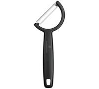 Victorinox Rho, Éplucheur pour Légumes, Fruits, Bord Droit, Tranchant Unique, Extra Aiguisé, Swiss Made, Noir