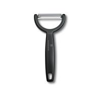 Victorinox Éplucheur "Ypso", Éplucheur pour légumes, fruits, dentelé, à deux tranchants, extra-affûté, Swiss Made, noir