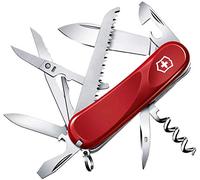 Victorinox Evolution 17 Couteau de Poche Suisse, Léger, Multitool, 15 Fonctions, Tire Bouchon, Lame, Ergonmic, Rouge
