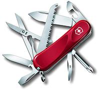 Victorinox Evolution 18 Couteau de Poche Suisse, Léger, Couteau Multifonction, 15 Fonctions, Lame, Echelles Ergonomiques, Rouge