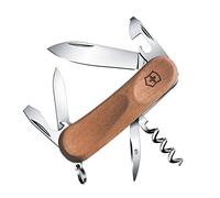 Victorinox Evolution Bois 10 Couteau de Poche Suisse, Léger, Multitool, 11 Fonctions, Lame, Tire Bouchon, Lime à Ongles, Bois