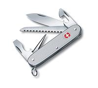 Victorinox Farmer Alox Couteau de Poche Suisse, Léger, Couteau Multifonction, 9 Fonctions, Scie à Bois, Argent