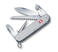 Victorinox Farmer Alox Couteau de Poche Suisse, Léger, Couteau Multifonction, 9 Fonctions, Scie à Bois, Argent