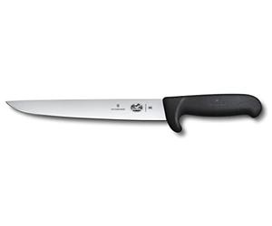 Victorinox Fibrox 5.5503 Couteau de Cuisine, Couteau à Saigner, Noir, Longueur : 25 Cm