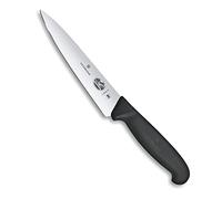 Victorinox Fibrox Couteau à Découper, Couverts de Cuisine, Manche Ergonomique, Noir